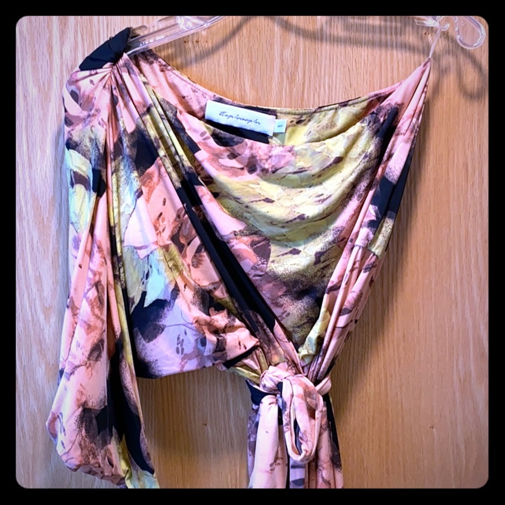 One shoulder multi colored dress